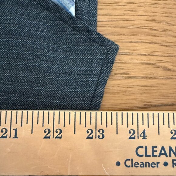 BKE | Dark Grey Pinstripe 5 Button Front Men's Vest with Checkered Lining - Picture 7 of 7